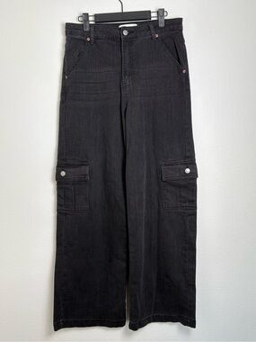 S.O.N.G. Women's Wide Leg Jeans in Black Size 7/28